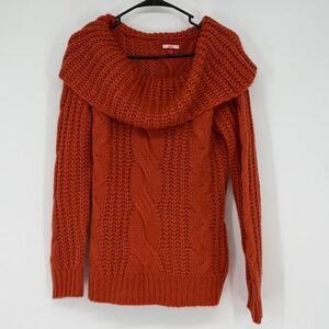 Joe Browns Orange Cable Knit Cowl Neck Long Sleeve Sweater Women's Size US 8